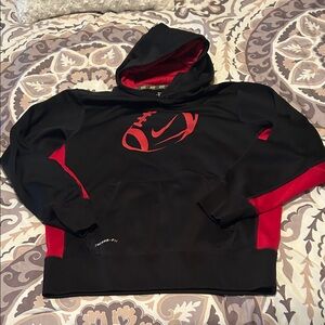 Nike Black and Red Dri-Fit Football Hoodie boys large